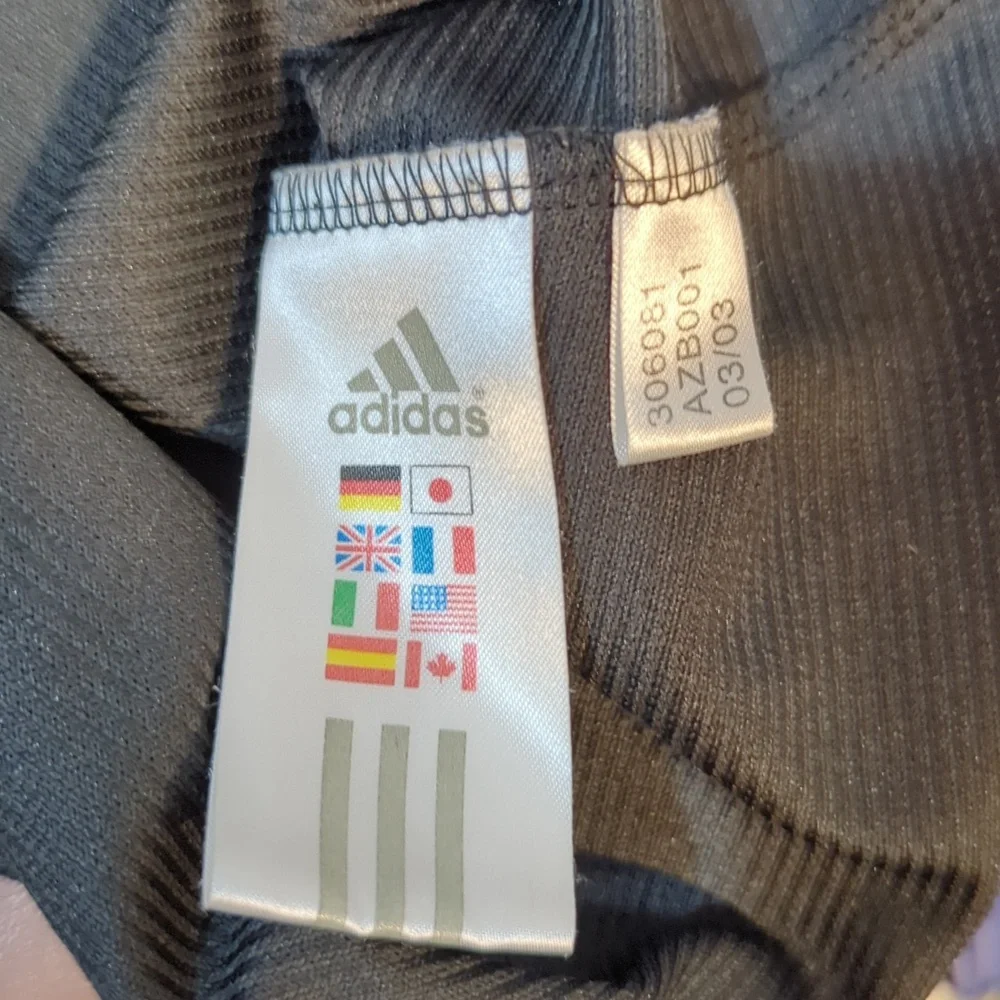 Adidas climalite XL polo open collar black white 100% polyester rn # 883877